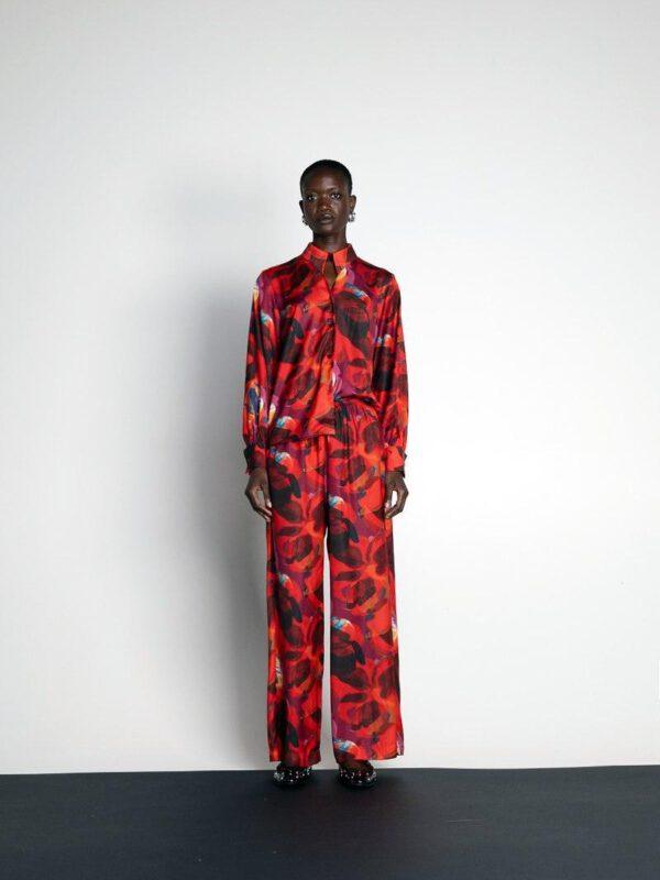 Camon Red Floral Pants