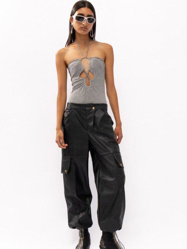 Empire Black Leather Pants