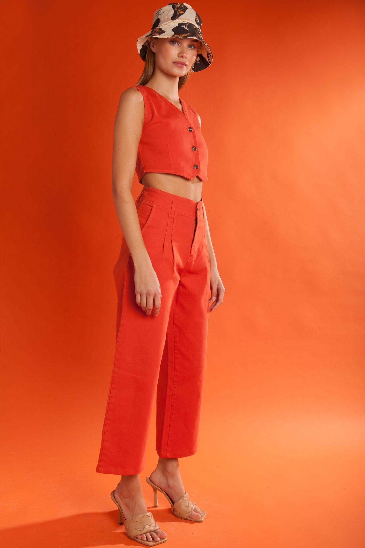 Akila Terracotta High Waisted Jeans