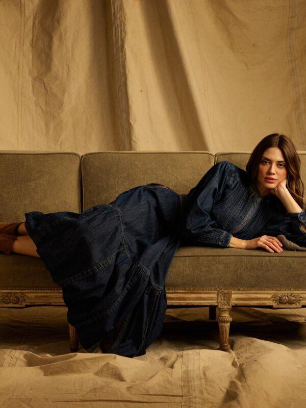 VELVET INDIGO DRESS