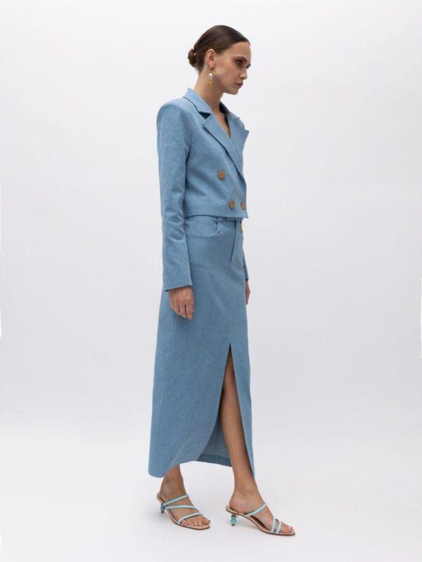 τζιν-φουστα2 Lucero Light Blue Denim Skirt
