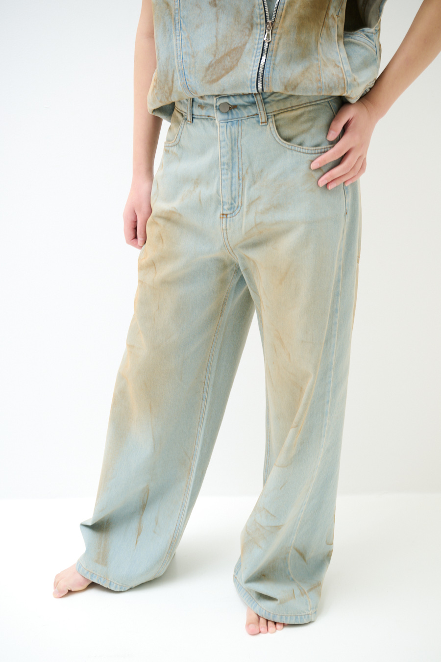 DUST FADE WIDE LEG JEANS - Image 2